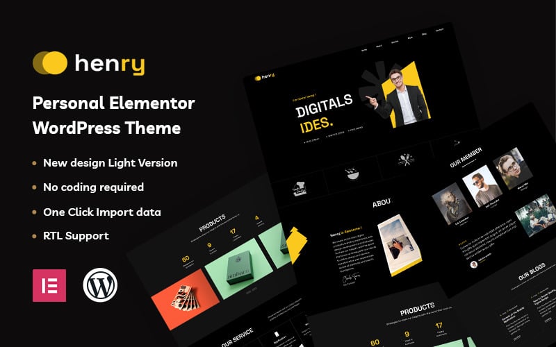 Henry - Personal Elementor WordPress Theme Henry - Personal Elementor WordPress Theme