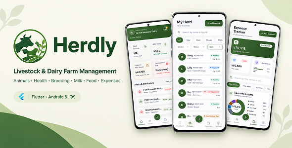 Herdly | Livestock and Dairy Farm Management App UI Kit Herdly | Livestock and Dairy Farm Management App UI Kit