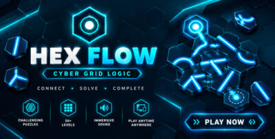 Hex Flow | HTML5 Neon Hex Puzzle Game