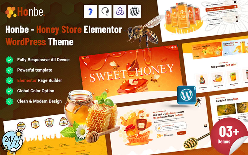 Honbe - Honey Store WordPress Theme Honbe - Honey Store WordPress Theme