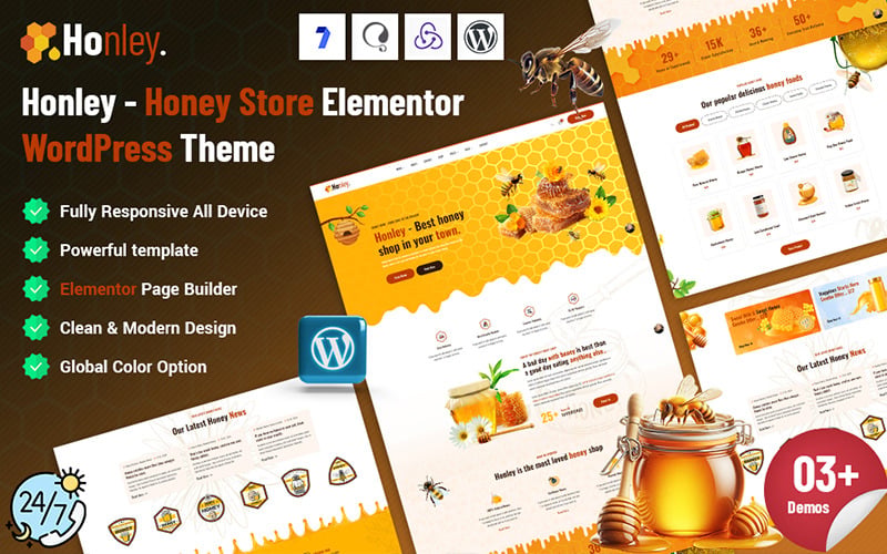 Honley - Honey Store Elementor WordPress Theme Honley - Honey Store Elementor WordPress Theme