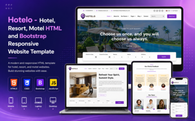 Hotelo - Hotel, Resort, Motel HTML and Bootstrap Responsive Website Template