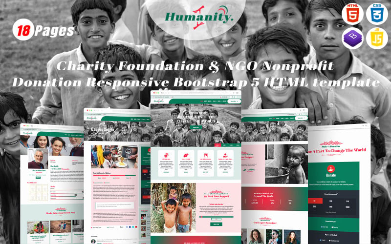 Humanity - Charity Foundation & NGO Nonprofit Donation Responsive Bootstrap 5 HTML template Humanity - Charity Foundation & NGO Nonprofit Donation Responsive Bootstrap 5 HTML template