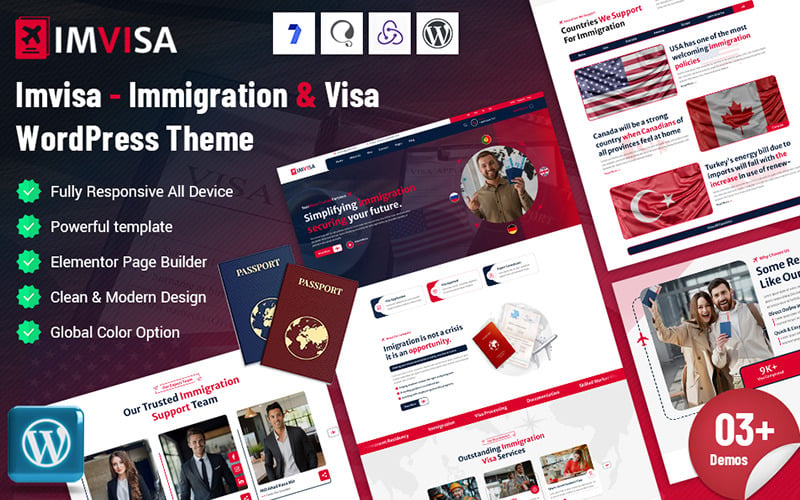 Imvisa - Immigration and Visa WordPress Theme Imvisa - Immigration and Visa WordPress Theme
