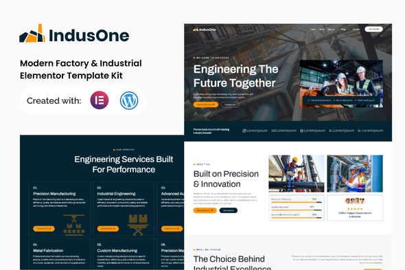 Indusone - Modern Factory & Industrial Elementor Template Kit Indusone - Modern Factory & Industrial Elementor Template Kit
