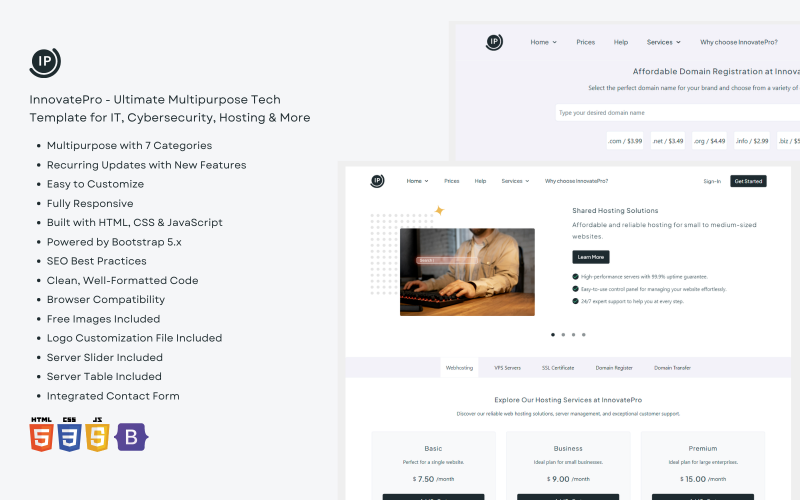 InnovatePro - Ultimate Multipurpose Tech Template for IT, Cybersecurity, Hosting & More InnovatePro - Ultimate Multipurpose Tech Template for IT, Cybersecurity, Hosting & More