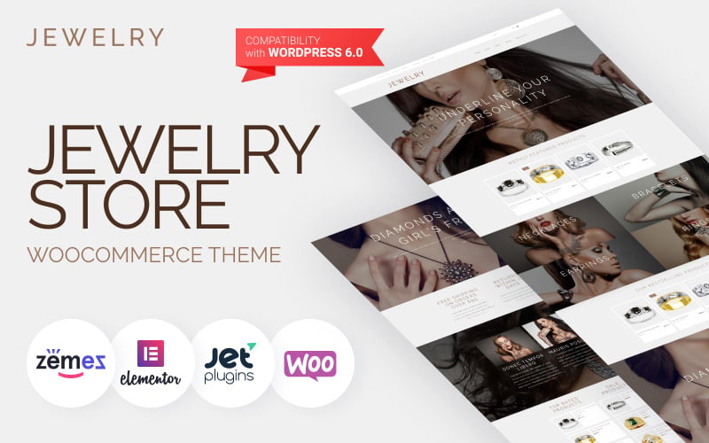 Jewelry - Jewelry Website Design Template for Online Shops WooCommerce Theme Jewelry - Jewelry Website Design Template for Online Shops WooCommerce Theme