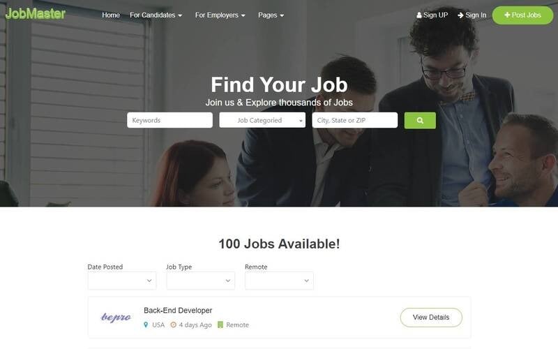 JobMaster - HTML Job Portal Template JobMaster - HTML Job Portal Template