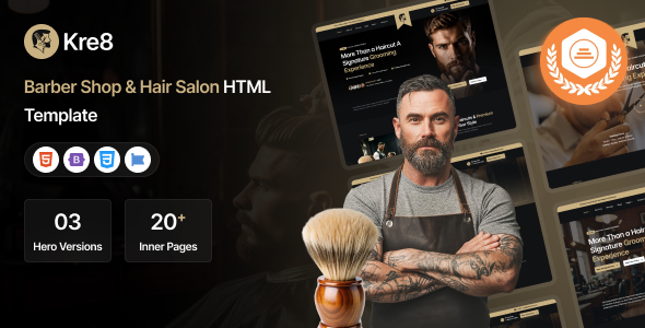Kre8 | Barber & Hair Salon HTML Template Kre8 | Barber & Hair Salon HTML Template