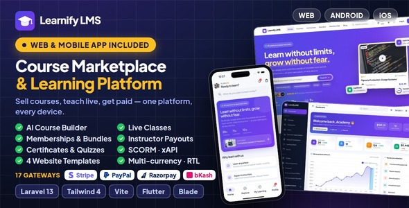 Learnify LMS | Online Course Marketplace and Learning Platform With Flutter App Learnify LMS | Online Course Marketplace and Learning Platform With Flutter App