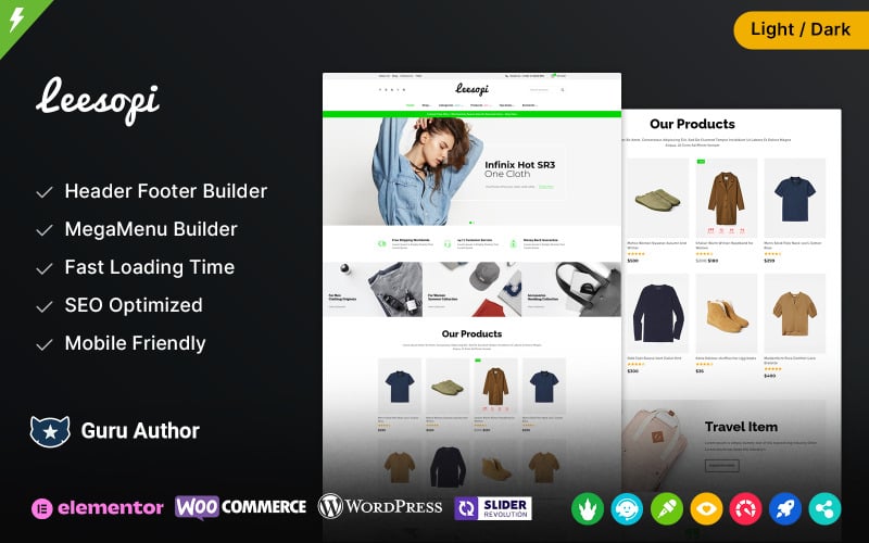 Leesopi - Fashion Multipurpose Elementor WooCommerce Theme Leesopi - Fashion Multipurpose Elementor WooCommerce Theme