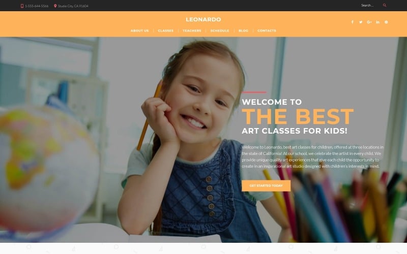 Leonardo Art School for Children WordPress Theme Leonardo Art School for Children WordPress Theme