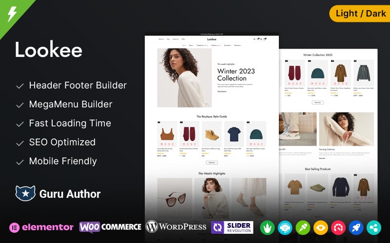Lookee - Fashion Store and Jewelry Elementor WooCommerce Theme Lookee - Fashion Store and Jewelry Elementor WooCommerce Theme
