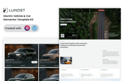 Lunost - Electric Vehicle Cars Elementor Template Kit