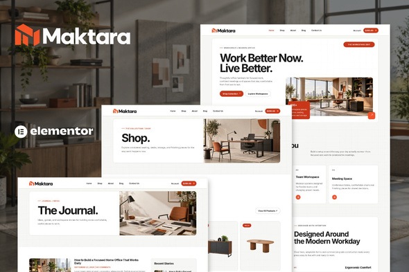 Maktara - Office Furniture & Workspace Store Elementor Pro Template Kit Maktara - Office Furniture & Workspace Store Elementor Pro Template Kit