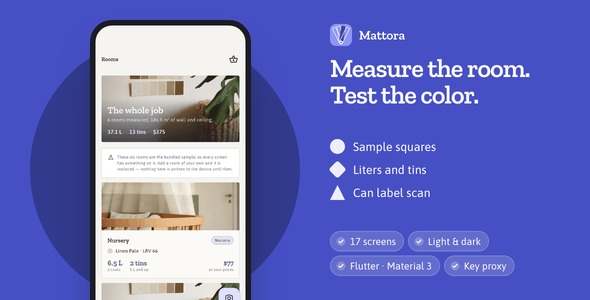 Mattora | Flutter Paint Planner App with Laravel Key Proxy Mattora | Flutter Paint Planner App with Laravel Key Proxy