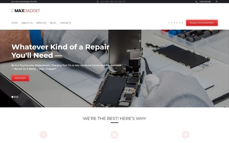 MaxGadget - Computer Maintenance & Electronics Repair WordPress Theme MaxGadget - Computer Maintenance & Electronics Repair WordPress Theme