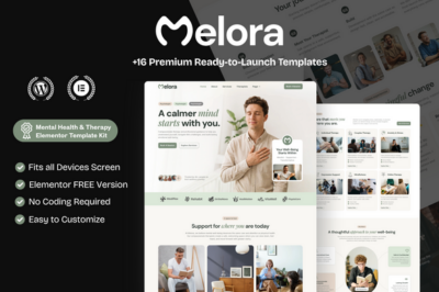 Melora – Mental Health & Therapy WordPress Elementor Template Kit