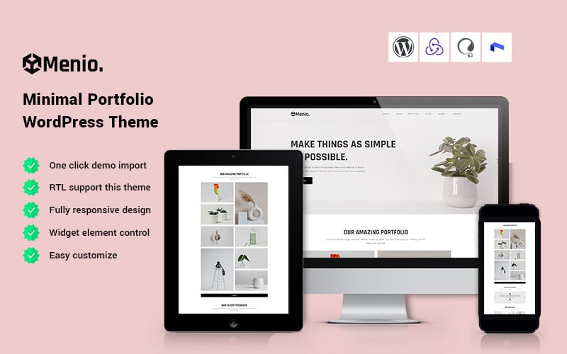 Menio - Minimal Portfolio WordPress Theme Menio - Minimal Portfolio WordPress Theme