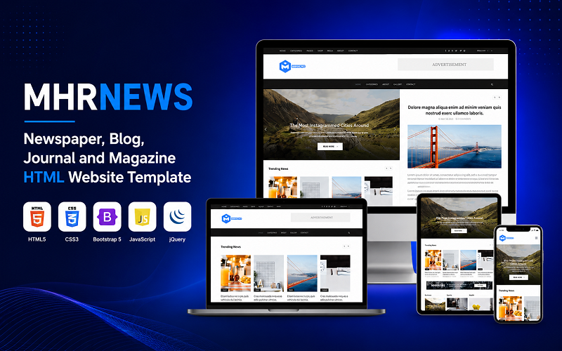 MhrNews - Newspaper, Blog, Journal and Magazine HTML Website Template MhrNews - Newspaper, Blog, Journal and Magazine HTML Website Template