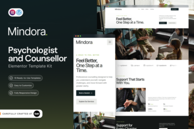 Mindora - Psychologist & Counsellor Elementor Template Kit