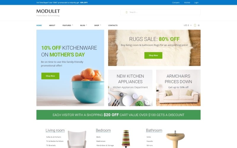 Modulet Home Decor & Furnishing Template WooCommerce Theme Modulet Home Decor & Furnishing Template WooCommerce Theme