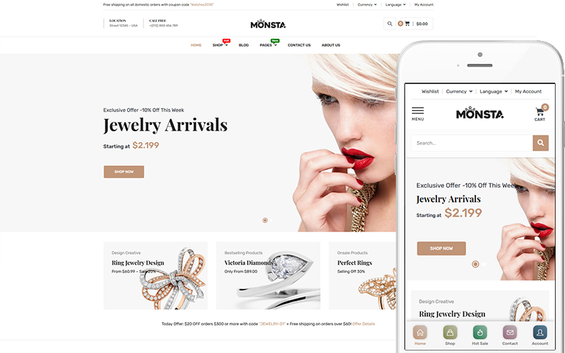 Monsta - Jewellery Theme WooCommerce Theme Monsta - Jewellery Theme WooCommerce Theme