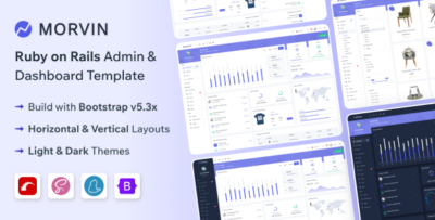 Morvin - Ruby on Rails Admin & Dashboard Template