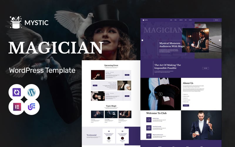 Mystic - Magician & Entertainment Booking WordPress Elementor Theme Mystic - Magician & Entertainment Booking WordPress Elementor Theme