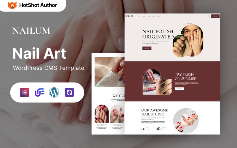 Nailum - Nail Art Salon WordPress Elementor Theme Nailum - Nail Art Salon WordPress Elementor Theme