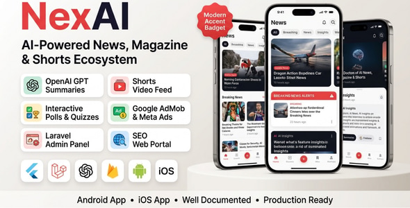 NexAI | Flutter News App With Laravel Admin and Website NexAI | Flutter News App With Laravel Admin and Website