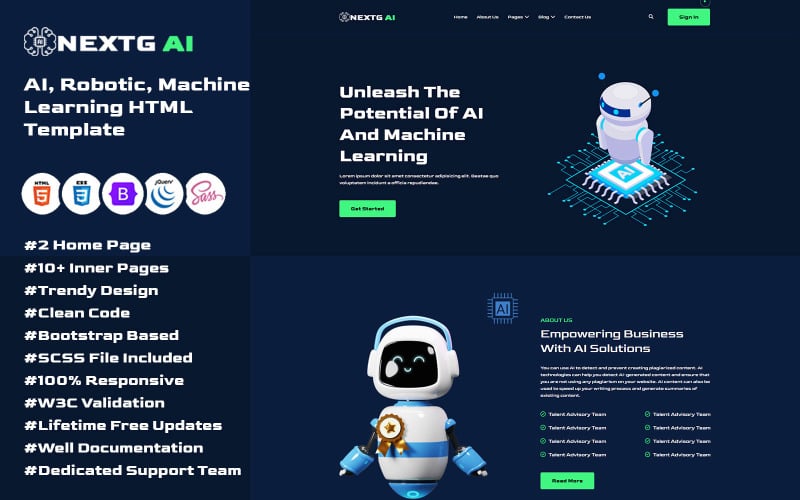NextG AI - Artificial Intelligence & Technology Startups Template NextG AI - Artificial Intelligence & Technology Startups Template