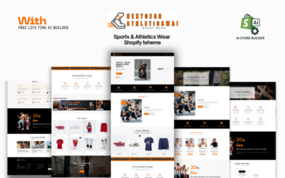 NextGear Athletics - Sports Wears & Fitness Services Shopify AI Builder Theme, Shopify Horizon