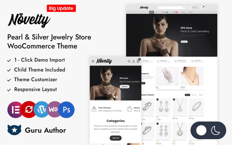 Novelty - Pearl & Silver Jewelry Store Elementor WooCommerce Responsive Theme Novelty - Pearl & Silver Jewelry Store Elementor WooCommerce Responsive Theme