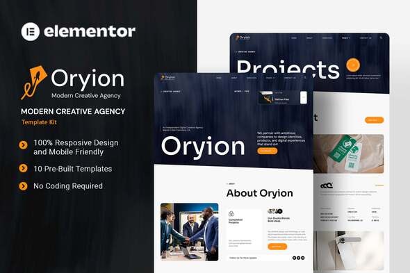 Oryion - Modern Creative Agency Elementor Template Kit Oryion - Modern Creative Agency Elementor Template Kit