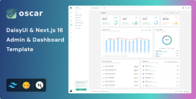 Oscar - Next.js Tailwind CSS DaisyUI Admin & Dashboard Template