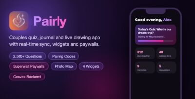 Pairly | Couples Quiz and Relationship App With Pairing, Journal, Widgets and Paywalls - SwiftUI