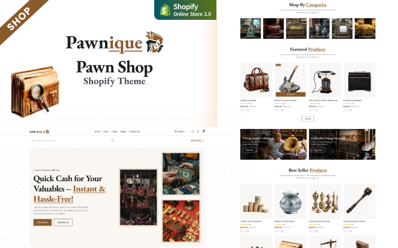 Pawnique - Antique Store & Auction Vintage Gallery Shopify Theme Pawnique - Antique Store & Auction Vintage Gallery Shopify Theme