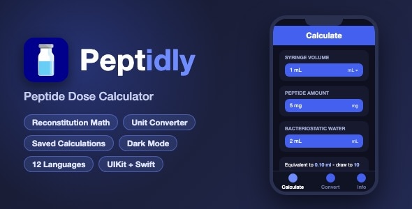 Peptidly | Peptide Dose Calculator - UIKit Peptidly | Peptide Dose Calculator - UIKit