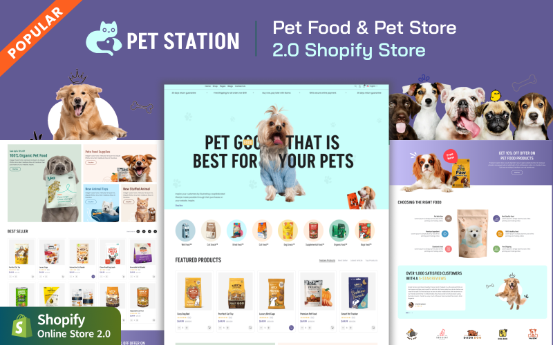 Pet Station - Pet food & Pet Store Website Shopify 2.0 Theme Pet Station - Pet food & Pet Store Website Shopify 2.0 Theme