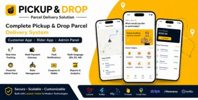 Pickup & Drop – Courier & Parcel Delivery App (Ready to Use)