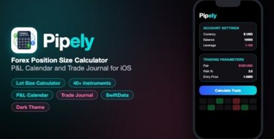 Pipely | Forex Trading Calculator With Position Sizing, Trade History and P/L Calendar - SwiftUI