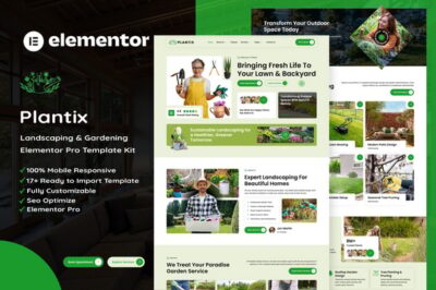 Plantix - Landscaping & Gardening Elementor Template Kit