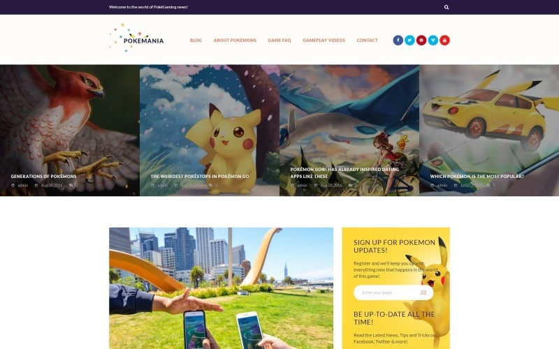 Pokemania - Game Portal Pokemon WordPress Theme Pokemania - Game Portal Pokemon WordPress Theme