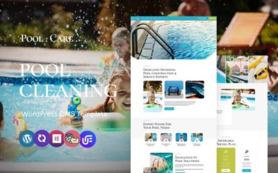 Poolcare - Modern Swimming Pool  Cleaning and Maintenance Service WordPress Elementor Theme