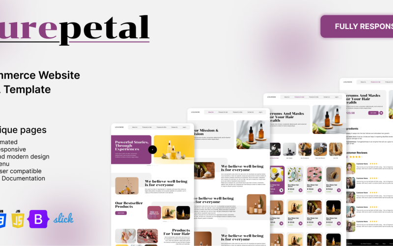 PurePetal E-commerce Website Template PurePetal E-commerce Website Template