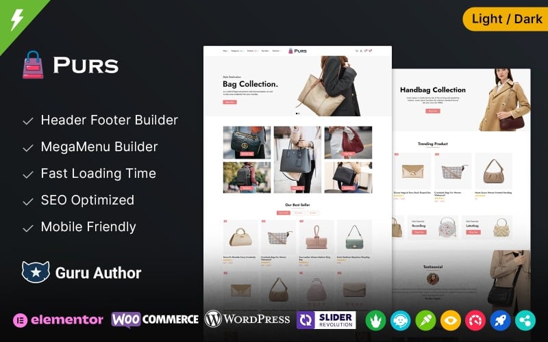 Purs - Purse and Handbags and Leather Bag Store WooCommerce WordPress Theme Purs - Purse and Handbags and Leather Bag Store WooCommerce WordPress Theme
