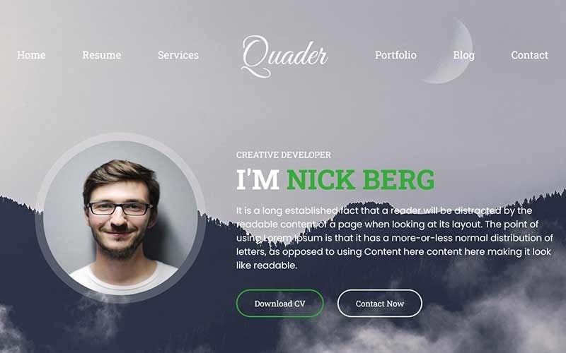 Quader - Personal Portfolio Website Template Quader - Personal Portfolio Website Template