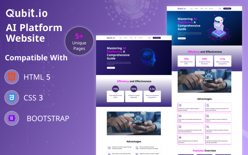 Qubit.io AI Platform HTML5 Bootstrap Website Template Qubit.io AI Platform HTML5 Bootstrap Website Template