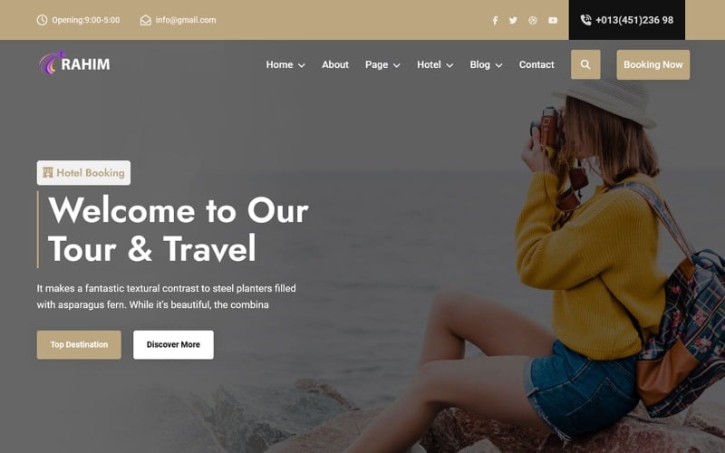 Rahim - Multipurpose Tour & Travel, Hotel Agency HTML5 Website Template Rahim - Multipurpose Tour & Travel, Hotel Agency HTML5 Website Template